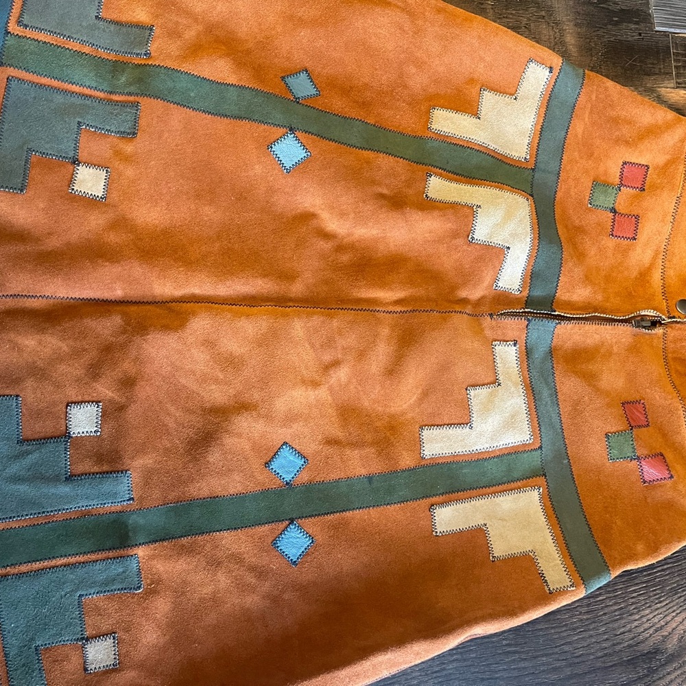 Free People Modern Folk Bohemian Suede Midi Skirt in Rust Color - Picture 5 of 7